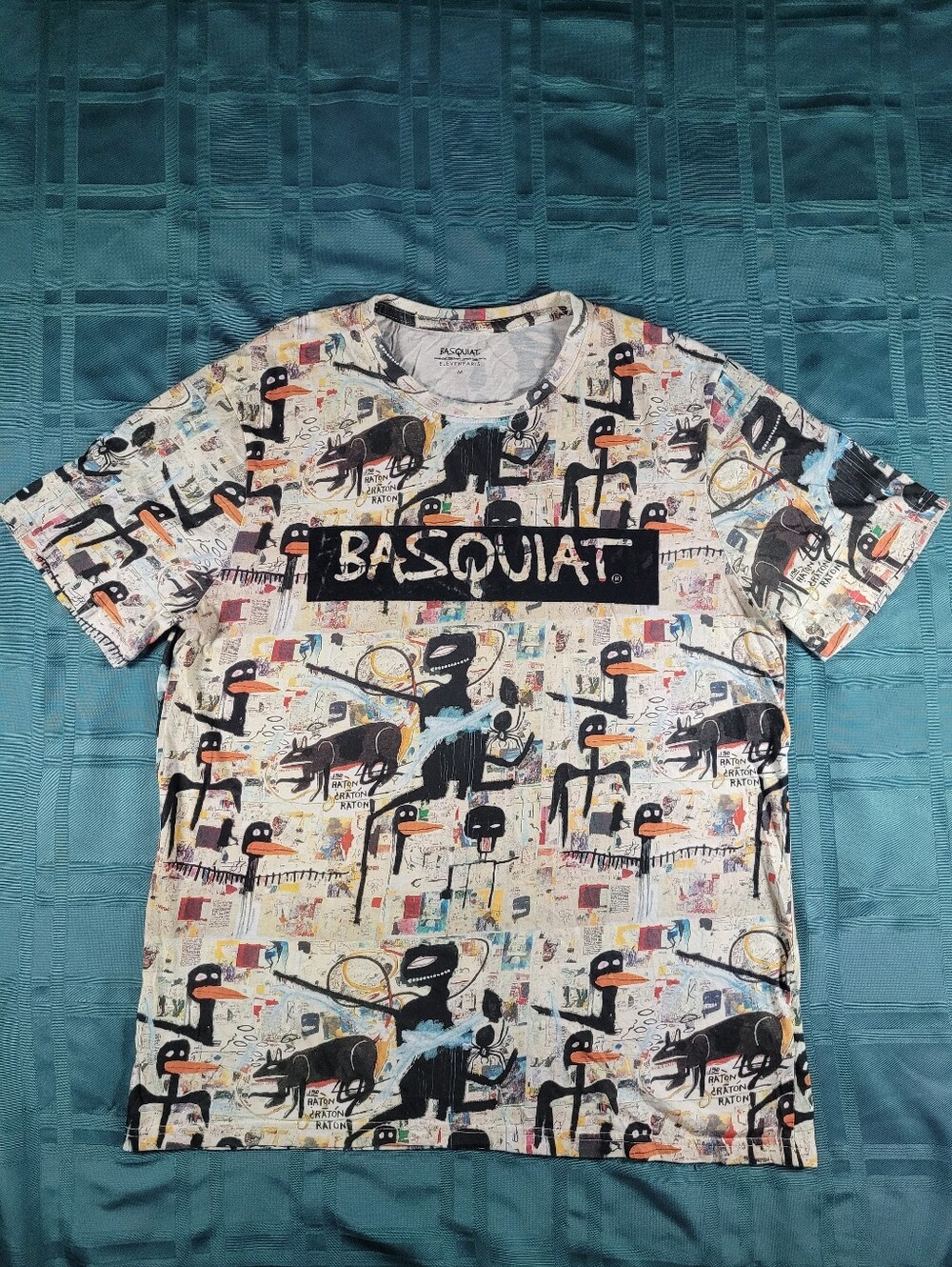 Eleven Paris x Basquiat All Over Print Graphic Tee Men's Medium Art Streetwear